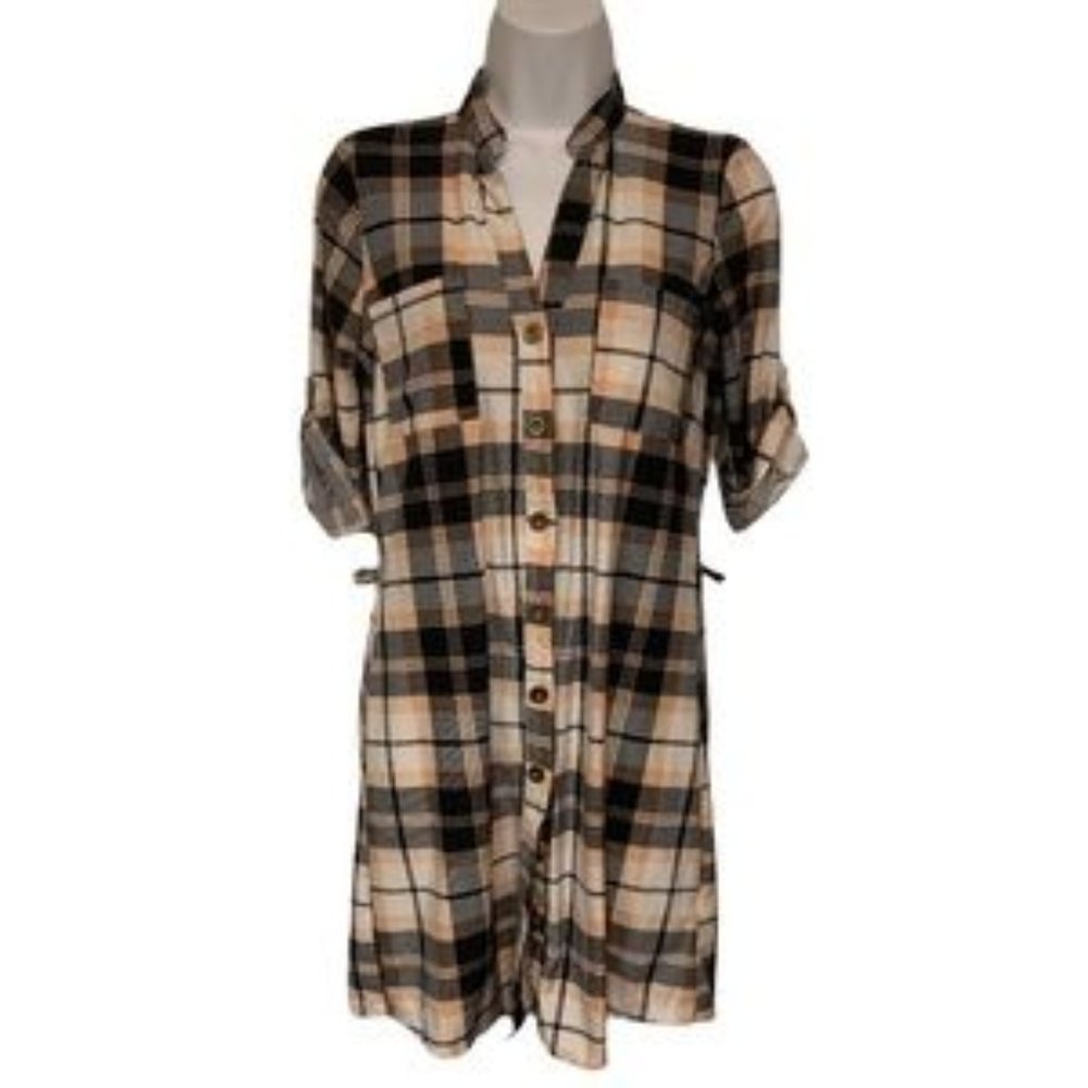 J for Justify Plaid Shirt Dress
